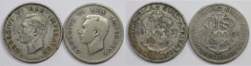 Weltmünzen und Medaillen, Südafrika / South Africa, Lots und Sammlungen. George VI. 2 Shillings 1937, 2 Shillings 1940. Lot von 2 Münzen. Silber. Sehr...