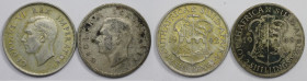 Weltmünzen und Medaillen, Südafrika / South Africa, Lots und Sammlungen. George VI. 2 Shillings 1942, 2 Shillings 1949. Lot von 2 Münzen. Silber. Sehr...