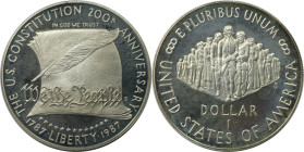Weltmünzen und Medaillen, Vereinigte Staaten / USA / United States. 200 Jahre Verfassung der Vereinigten Staaten von Amerika. 1 Dollar 1987 S. 26,73 g...