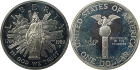 Weltmünzen und Medaillen, Vereinigte Staaten / USA / United States. 200 Jahre Kongress. 1 Dollar 1989 S. 26,73 g. 0.900 Silber. 0.77 OZ. KM 225. KM 22...