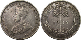 Weltmünzen und Medaillen, Westafrika / Western African. Britisch Westafrika. George V. 2 Shillings 1916. Silber. KM 13. Vorzüglich. Patina