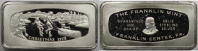 Medaillen und Jetons, Silberbarren / Silver Bar. Franklin Mint Christmas 1972 Solid Sterling Silver Bar 1000 Grains