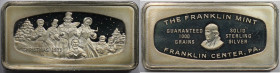 Medaillen und Jetons, Silberbarren / Silver Bar. Franklin Mint Christmas 1973 Solid Sterling Silver Bar 1000 Grains