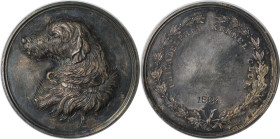 Medaillen und Jetons, Hundesport / Dog sports. Philadelphia kennel club. Medaille 1884, Silber. 51 mm. 67.31 g. Stempelglanz, mit Box