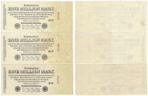 Banknoten, Deutschland / Germany, Lots und Sammlungen. Geldscheine der Inflation (1919-1924). 3 x 1 Million Mark Reichsbanknote 25.7.1923. Pick: 94, R...