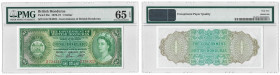 Banknoten, Honduras. British Honduras. 1 Dollar 1970-73. S/N G/6 734322 - Government of British Honduras. Pick# 28c. PMG 65 Gem Uncirculated