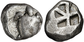 (525-475 a.C.). Egina. Trióbolo. (S. 1856 var) (CNG. VI, 447). 2,99 g. MBC.
