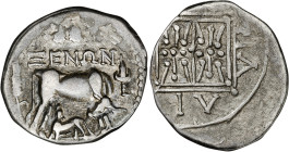 (275/210-48 a.C.). Iliria. Epidamnos-Dyrrhachium. Dracma. (S. 1901 var) (CNG. III, 40). Reverso algo descentrado. 3,28 g. MBC-.
