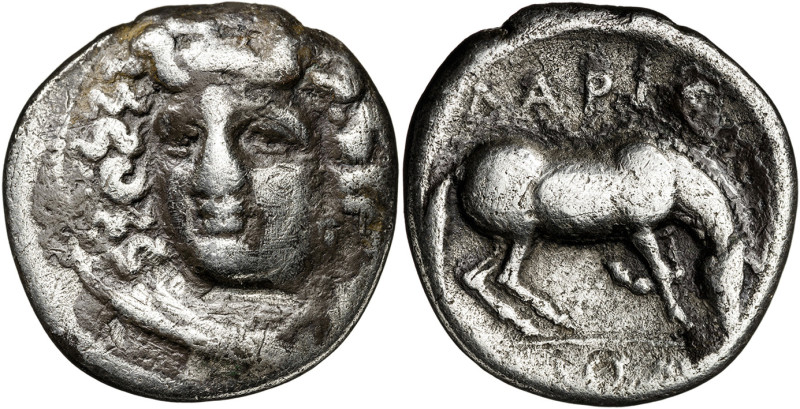 (356-320 a.C). Tesalia. Larissa. Dracma. (S. 2120) (CNG. IV, 453). 5,64 g. BC+/M...