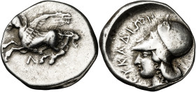 (375-350 a.C.) Akarnania. Leucas. Estátera. (S. 2274) (CNG. IV, 822). 8,43 g. MBC+.