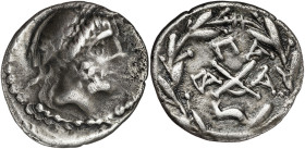 (86 a.C.). Liga Aquea (Patras). Hemidracma. (S. 2976 var) (CNG. V, 55). 2,31 g. MBC.