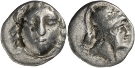(s. III a.C.). Pisidia. Selge. ¿Trihemióbolo?. (S. 5478 var) (BMC. XIX, falta). 0,82 g. MBC.
