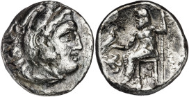 Imperio Macedonio. Alejandro III, Magno (336-323 a.C.). Lampsacos. Dracma. (S. 6730 var) (MJP. 1382). 3,97 g. MBC-.