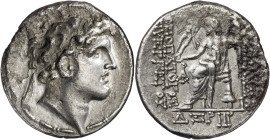 Imperio Seléucida. (149-148 a.C.). Alejandro I, Balas (152-145 a.C.). Antioquía ad Orontem. Tetradracma. (S. 7030 var) (CNG. IX, 875a). Oxidaciones. 1...