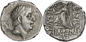 Reino de Capadocia. (68-67 a.C.). Ariobarzanes I, Filoromaios (95-63 a.C.). Dracma. (S. 7302 var) (CNG. VII, 846). 4,22 g. MBC+.