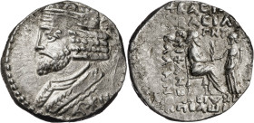 Imperio Parto. (41-42 d.C.). Vardanes I (40-45 d.C.). Tetradracma. (S.GIC. 5787 var) (Mitchiner A. & C. W. 633 var). 14,79 g. MBC+.