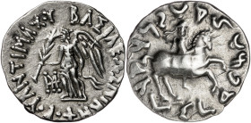 Reinos de Bactria e Indogriegos. Antímaco II (174-165 a.C.). Dracma. (S. 7546 var) (CNG. XII, 124). 2,35 g. EBC-.