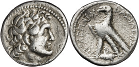 Egipto Ptolemaico. (211-210 a.C.). Ptolomeo IV, Filopator (221-204 a.C.). Didracma. (S. 7840 var) (BMC. VI, falta). 6,85 g. MBC/MBC-.