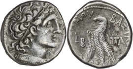 Egipto Ptolemaico. (79-78 a.C.). Ptolomeo XII, Neo Dionisos (80-58/55-51 a.C.). Tetradracma. (S. 7944 var) (BMC. VI, pág. 118, nº 3). 14,15 g. MBC+/MB...