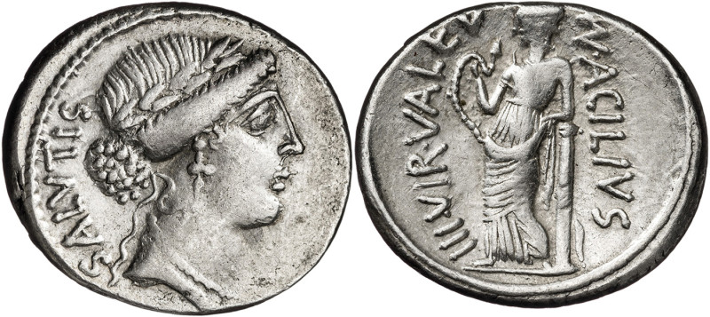 (hacia 49 a.C.). Gens Acilia. Denario. (Bab. 8) (Craw. 442/1a). 3,81 g. MBC.