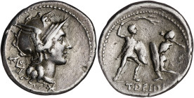 (hacia 113-112 a.C.). Gens Didia. Denario. (Bab. 2) (Craw. 294/1). 3,93 g. MBC+/MBC.