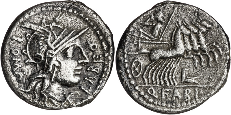 (hacia 124 a.C.). Gens Fabia. Denario. (Bab. 1) (Craw. 273/1). 3,74 g. MBC.