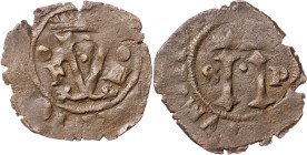 s/d (1542). Juana y Carlos. Santo Domingo. 4 maravedís. (AC. 35). Orla circular gruesa. 2,81 g. BC+.