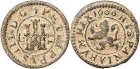 1606. Felipe III. Segovia. 2 maravedís. (AC. 191) (J.S. D-266). 1,77 g. MBC.