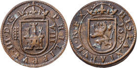 1607. Felipe III. Segovia. 8 maravedís. (AC. 331). Atractiva. 6,04 g. MBC+.