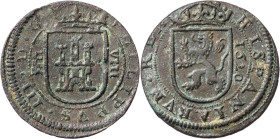1620. Felipe III. Segovia. 8 maravedís. (AC. 341) (J.S. D-235). Pátina verde. Defectos de cospel. 5,40 g. MBC/MBC+.