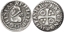 1618. Felipe III. Barcelona. 1/2 croat. (AC. 383). Escasa. MBC.