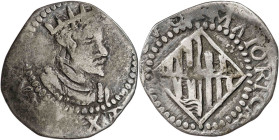 s/d. Felipe III. Mallorca. 1 ral. (AC. 466). Recortada. 2,37 g. BC+.
