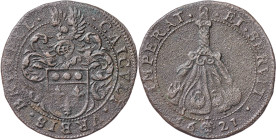 1621. Alberto e Isabel. Bruselas. Jetón. (Dugniolle 3780). 4,54 g. BC+.