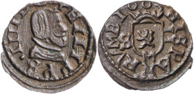1663. Felipe IV. M (Madrid). S. 2 maravedís. (AC. 146). Atractiva. Escasa. 0,66 g. EBC-.
