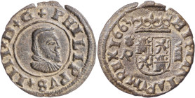 1663. Felipe IV. La Coruña. R. 8 maravedís. (AC. 319) (J.S. M-155). Atractiva. 1,72 g. MBC+.