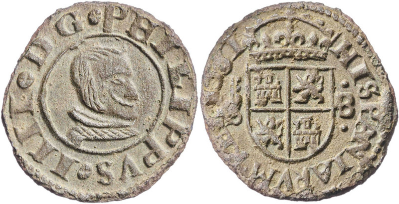1661. Felipe IV. Segovia. S. 8 maravedís. (AC. 313) (J.S. M-542). Atractiva. Esc...