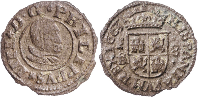 1663/1. Felipe IV. Segovia. /S. 8 maravedís. (AC. 394) (J.S. M-561). Rara. 1,36 ...