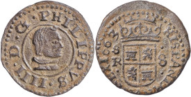 1663. Felipe IV. Sevilla. R. 8 maravedís. (AC. 406) (J.S. M-634). Atractiva. 2,22 g. MBC+.