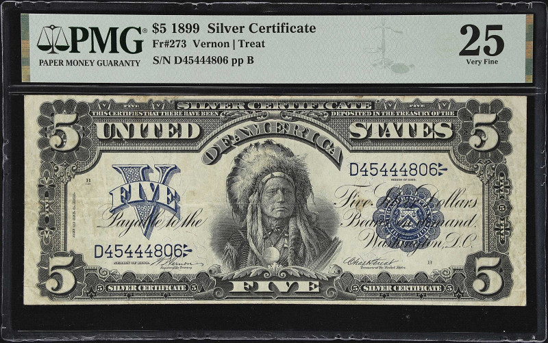 Fr. 273. 1899 $5 Silver Certificate. PMG Very Fine 25.

A comparatively scarce...