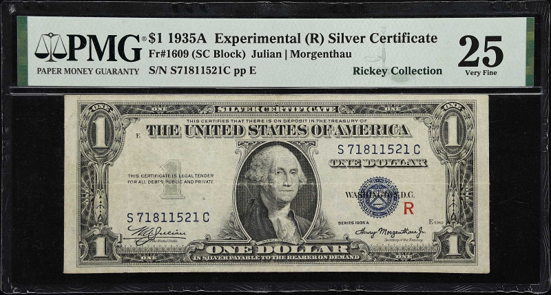 Fr. 1609. 1935A $1 Silver Certificate. (R) Experimental. PMG Very Fine 25.

An...