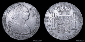 Santiago. Carlos IV. 8 Reales 1801 AJ. KM51