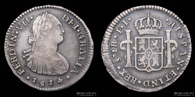 Santiago. Fernando VII. 1 Real 1814 FJ. KM65