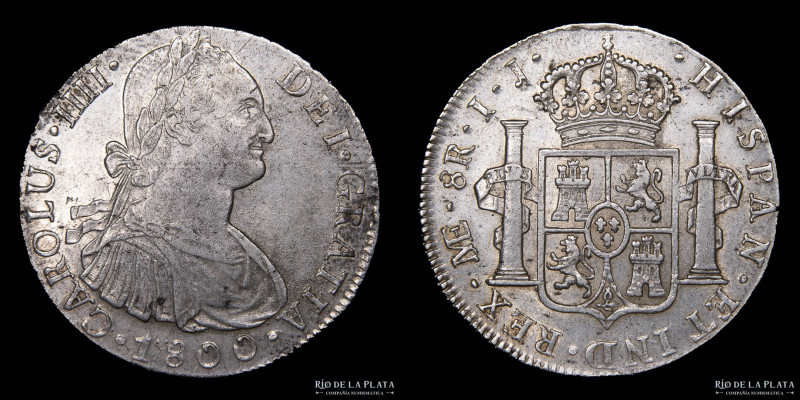 Lima, Perú. Carlos IV (1788-1808) 8 Reales 1800 IJ. Lima Mint. AG.896; 39mm; 27....