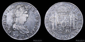 Mexico. Fernando VII. 8 Reales 1821 Zacatecas. KM111.5