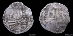 Potosi. Felipe II. 1 Real 1589/1600 B. Macuquina