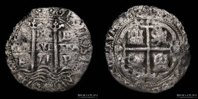 Potosi. Carlos II. 8 Reales 1671 E. Galano. CJ 28.5.2