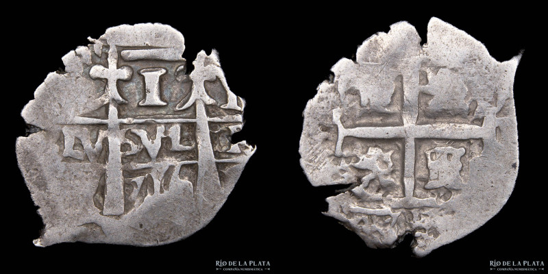 Potosí. Felipe V (1700-1746) 1 Real 1716 Y. Macuquina. AG.917; 21mm; 2.78g. CJ 3...