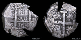 Potosi. Carlos III. 8 Reales 1768 VY. Macuquina. CJ 53.9.2