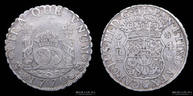 Potosi. Carlos III. 4 Reales 1770 JR Columnaria. CJ 59.4.1