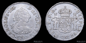 Potosi. Carlos III. 1/2 Real 1780 PR. CJ 67.8